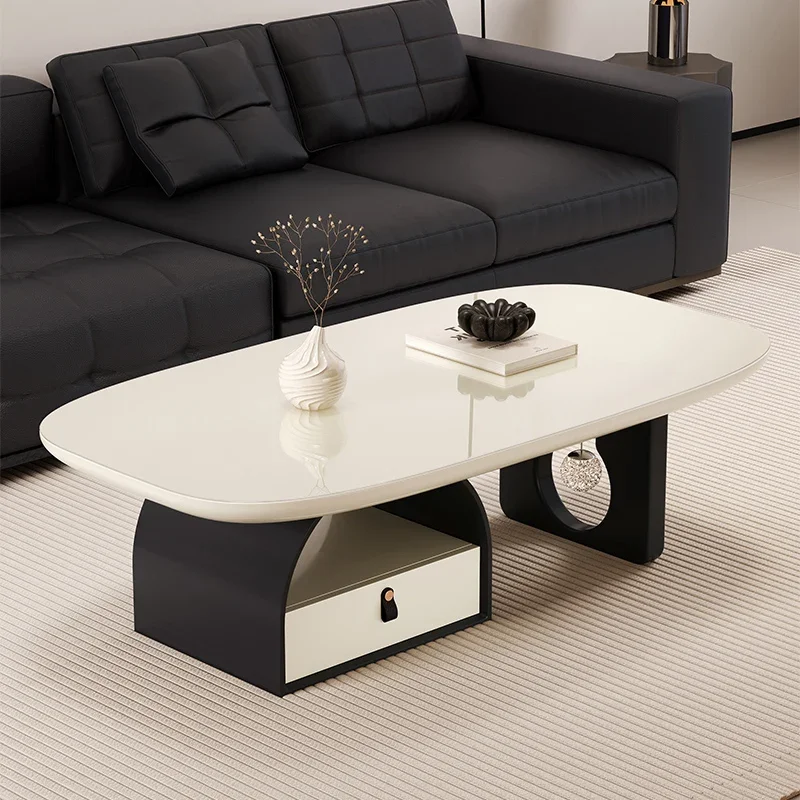 French Luxury Coffee Table Black Modern Minimalist Unique Coffee Table Vintage Design Mesas De Centro Para Sala Furniture