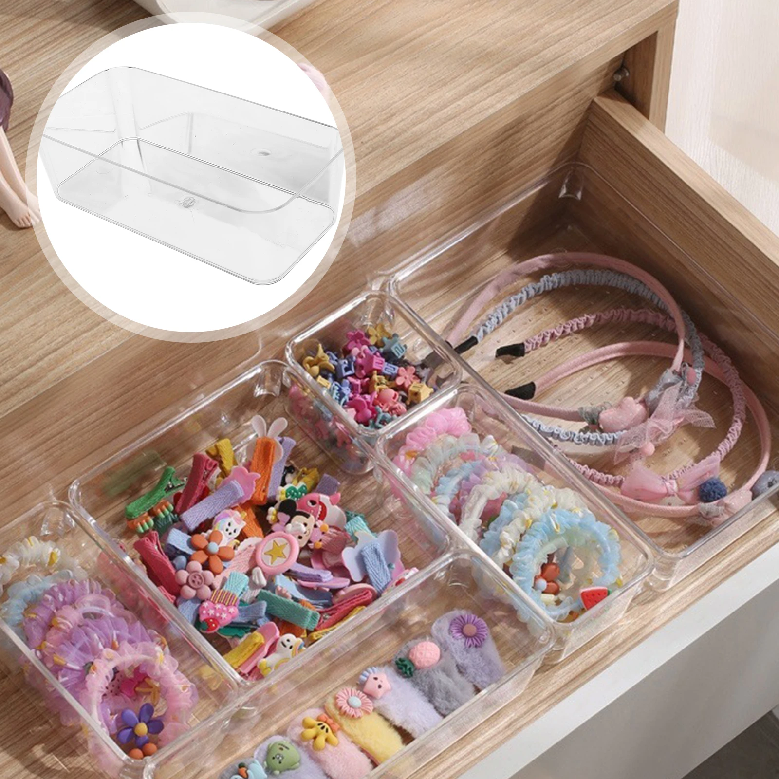 

3pcs Clear Acrylic Drawer Organizers Storage Boxes Transparent Dividers Trays For Makeup Bathroom Kitchen Home Office Use