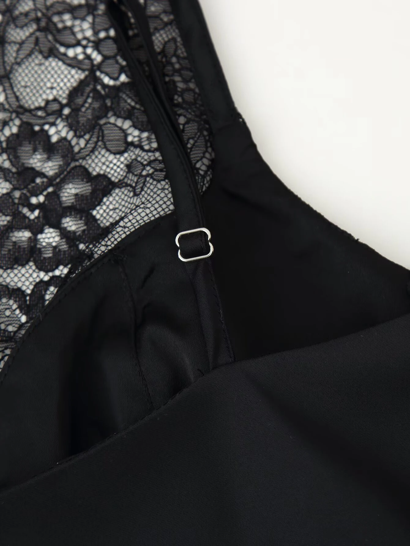 النمط الأوروبي والأمريكي 25 شتاء جديد الدانتيل التفاصيل الديكور على شكل قلب العنق غرامة حزام الكتف نسيج الحرير أعلى #4