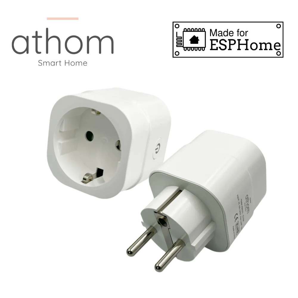 Athom Smart Home Made For ESPhome Smart Plug Works With Home Assitant Consumption Monitoring 16A