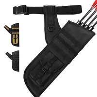 Arrow Quiver Arrow Bag Waist Hanging Archery Arrow Holder Storage Carrying Pouch-Adjustable Waist Belt, T-Slot, Storage Pocket