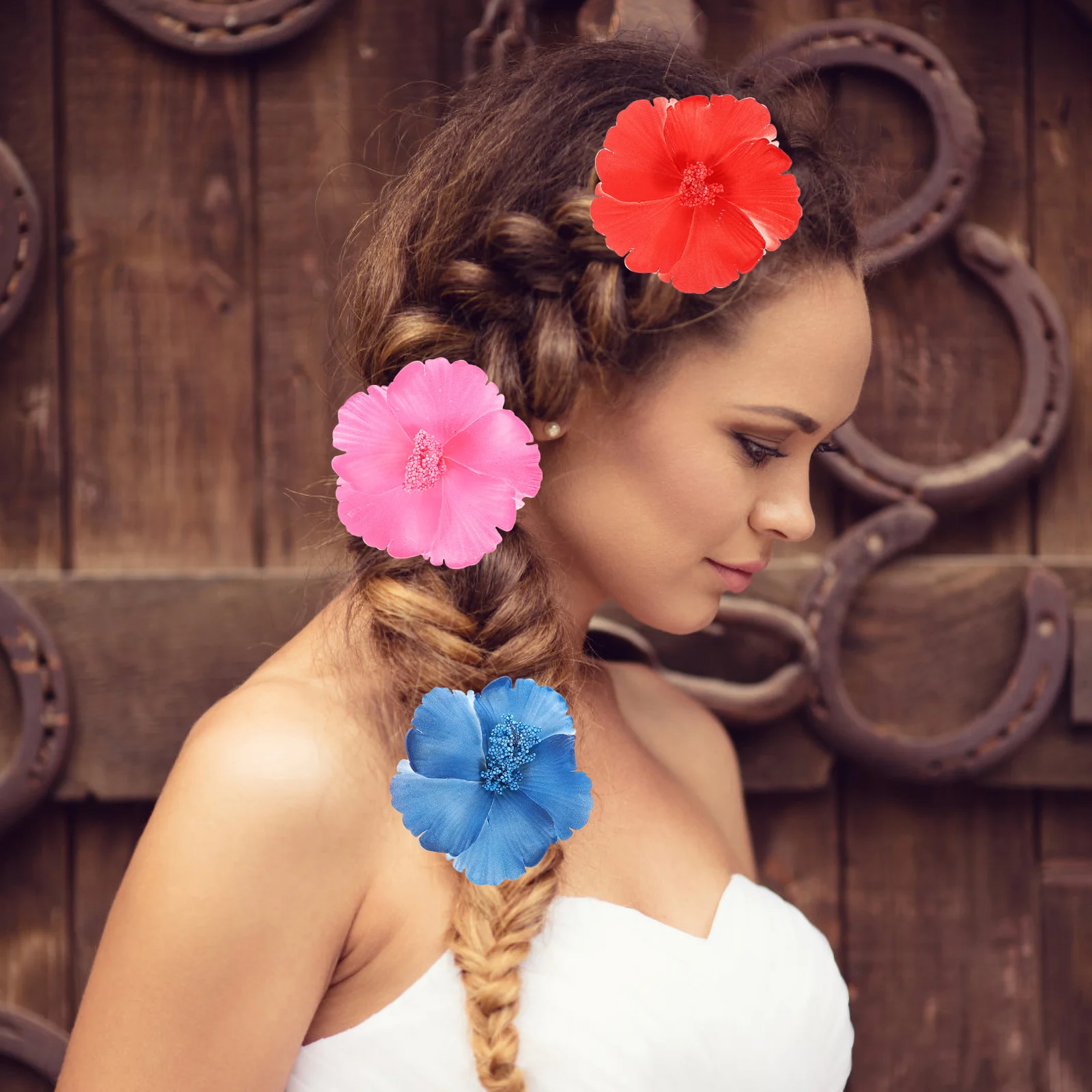 

9 Pcs Wedding Hair Accessories for Women Bridal Decorations Flower Clips Hawaiian