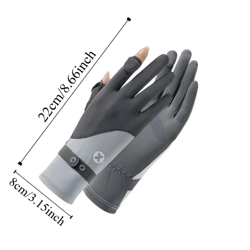 Ice Silk Women Sunscreen Gloves Breathable Anti-UV Sun Protection Riding Gloves Quick Dry Touch Screen Summer Driving Mittens