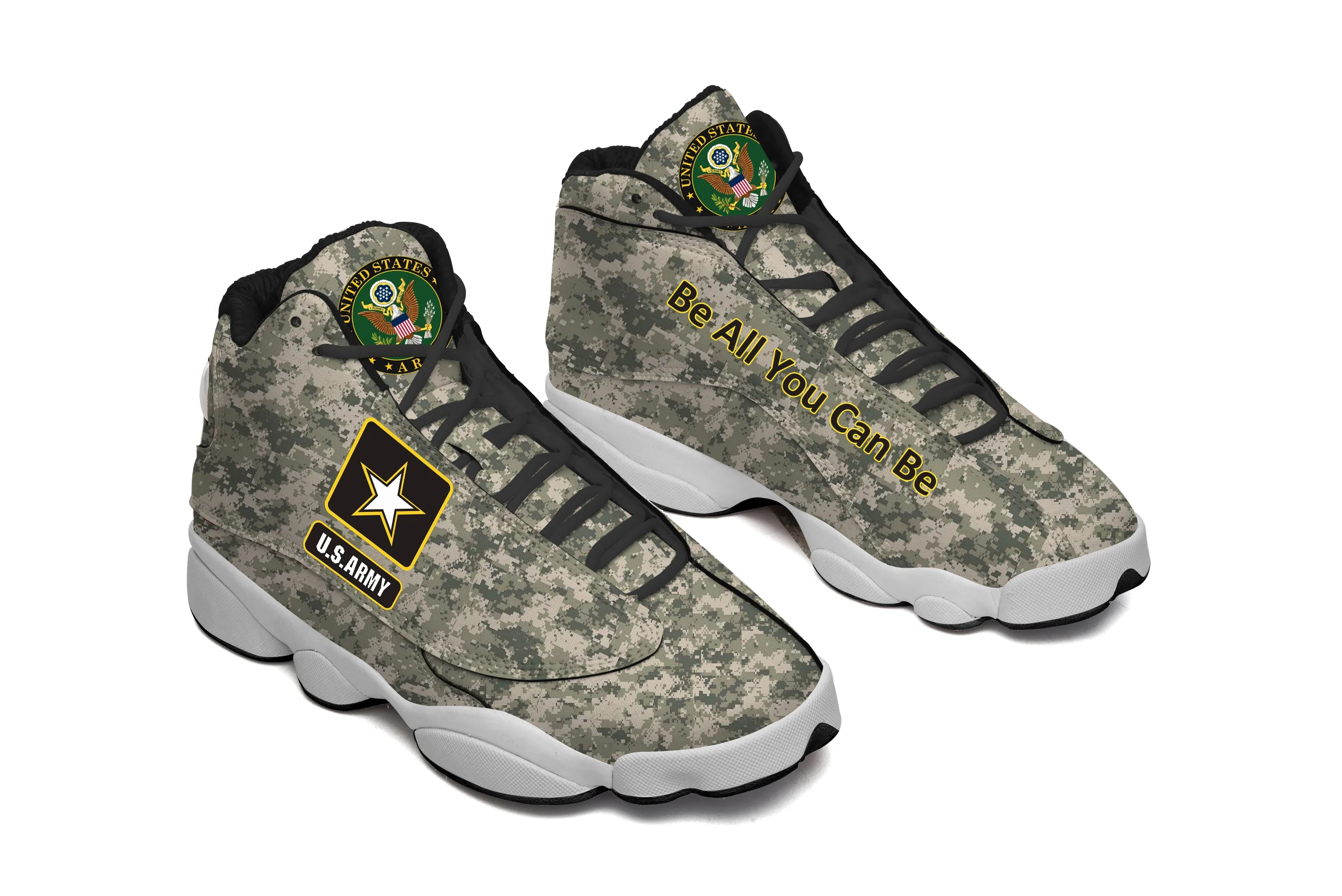 Dropshipping Print On Demand Custom Basketball Sneaker USA United States Military US Army Custom Print POD Shoes