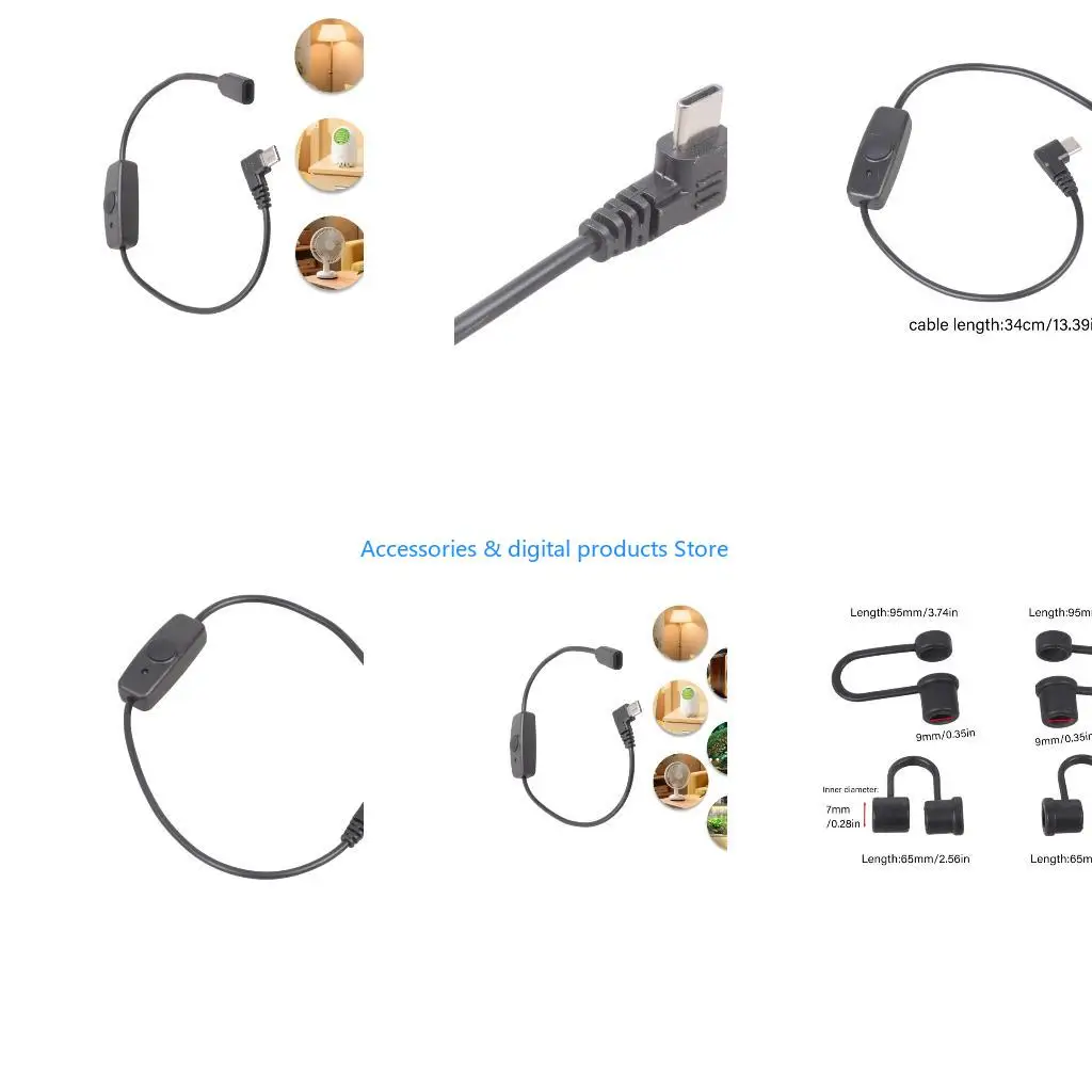 77JD Design USB C Extension Cord With Switching And For Convenient Charging In Compact Space 34cm