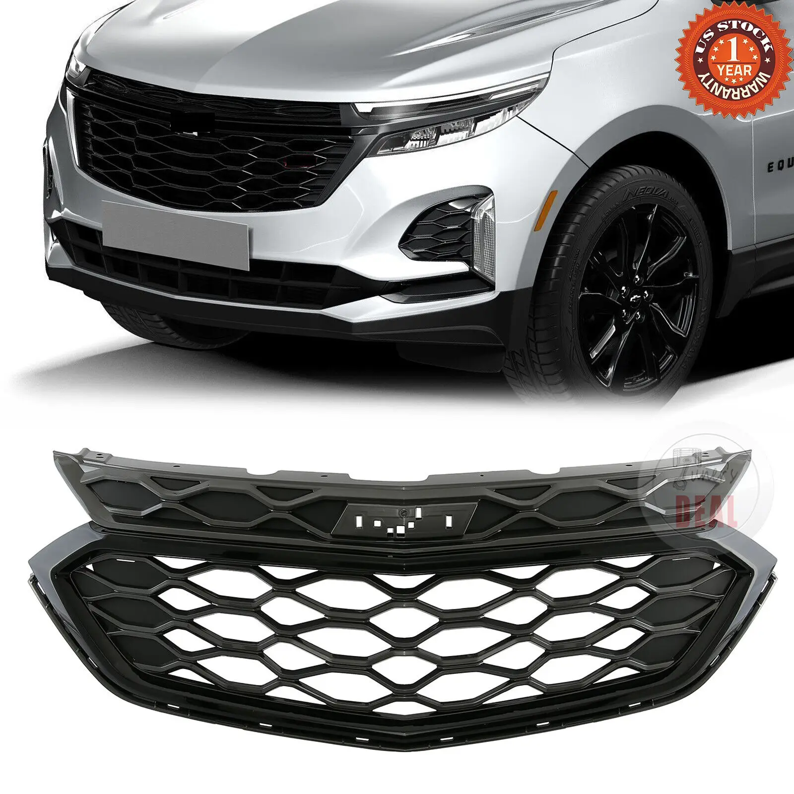 

Front Bumper Upper Grille Black Silver Fits For 2018 2019 2020 2021 Chevrolet Equinox 84384741 From US Warehouse Free Shipment