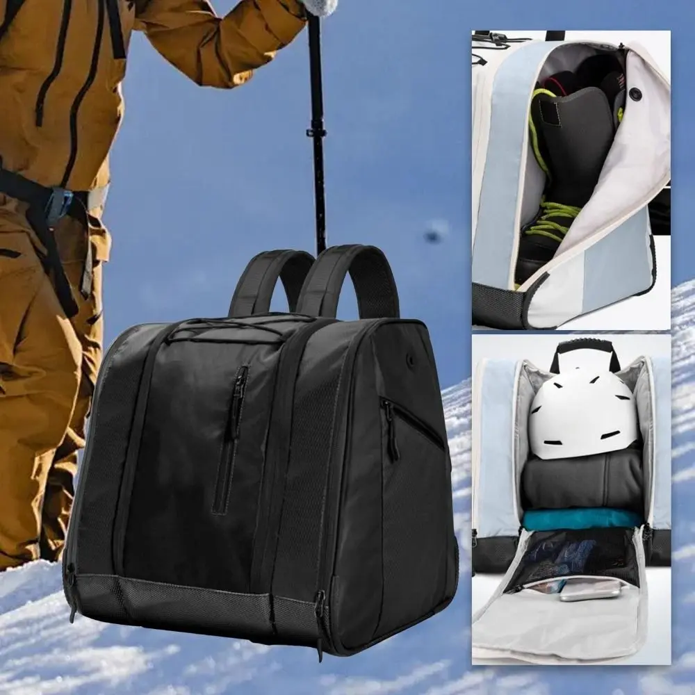 Large Capacity Ski Boot Bag Waterproof Bottom Compartments Snowboard Boot Backpack Air Travel Snowboard Bag