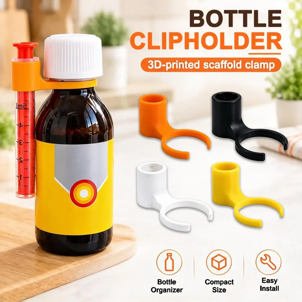 1/3Pcs Syrup Bottle Syringe Holder Clip Dispenser Mount Stand For Kitchen Bar Liquid Bottle Organizer Accessory