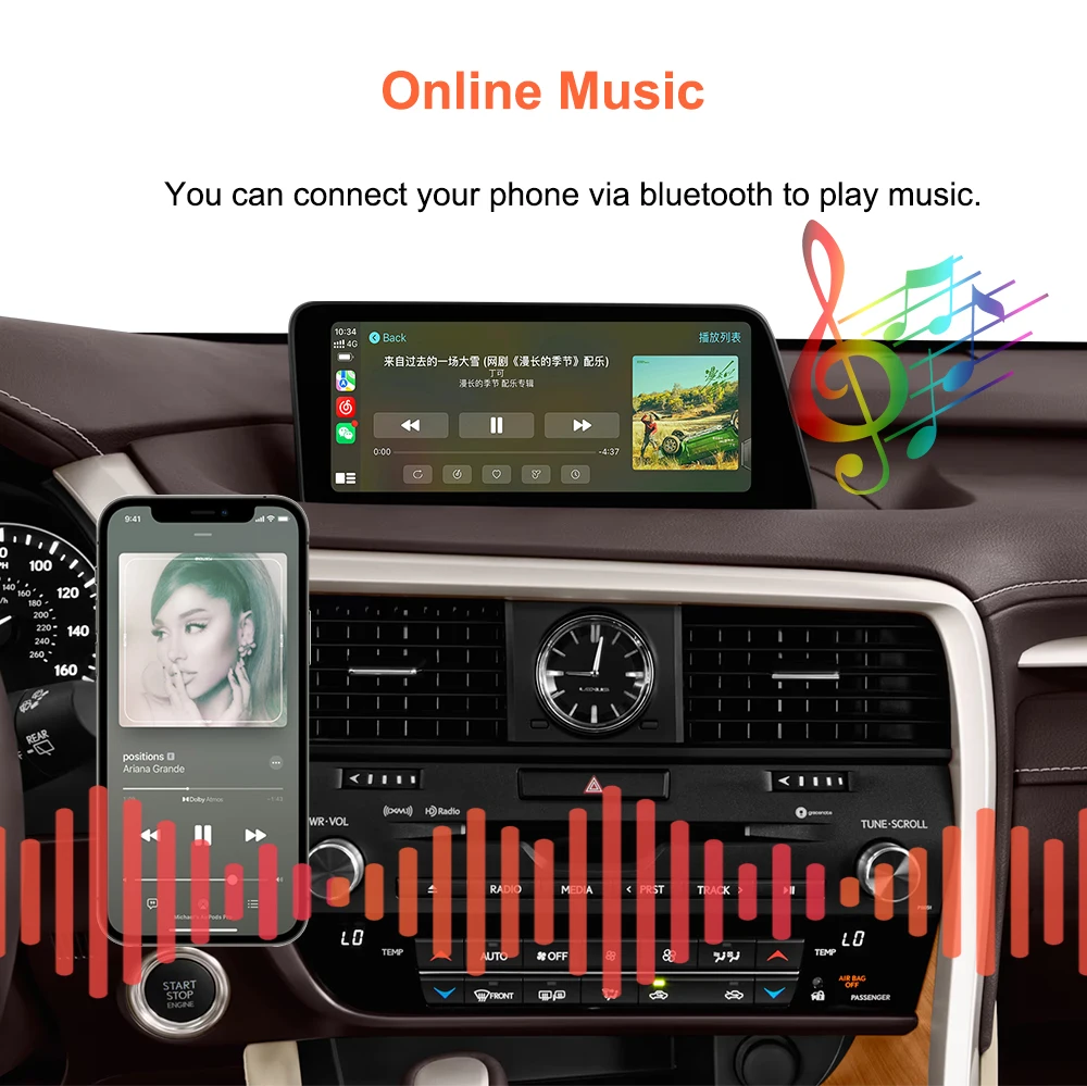 Bonroad Wireless CarPlay Android Auto Modul für Lexus NX RX IS ES GS RC CT LS LX LC UX GX 2014-2019 Mirror Link Airplay Decoder – Detail 12