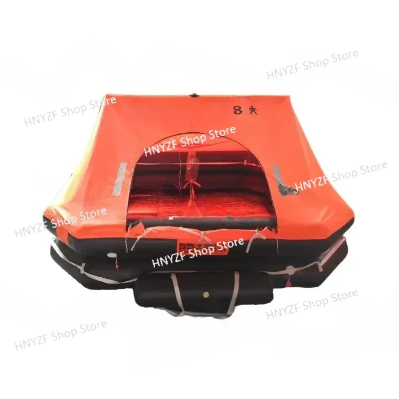 4-Person Yacht Life Raft, Self-inflating Self-righting Life Raft, First Aid Release Raft for Boats Throwing Life Raft