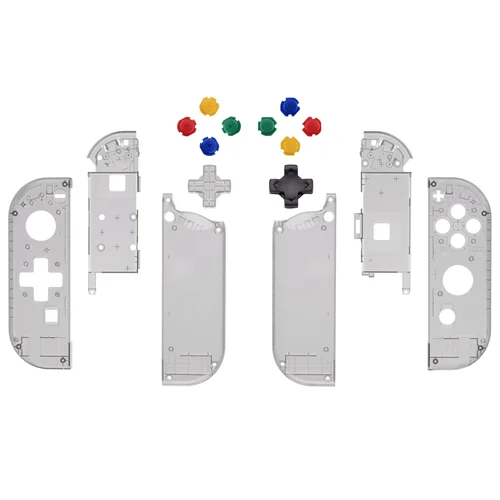Imagen 2 del producto eXtremeRate Switch Gamepad Funda de repuesto Juego de botones de cubierta de carcasa para Nintendo Switch NS JoyCon y NS OLED JoyCon - Serie transparente