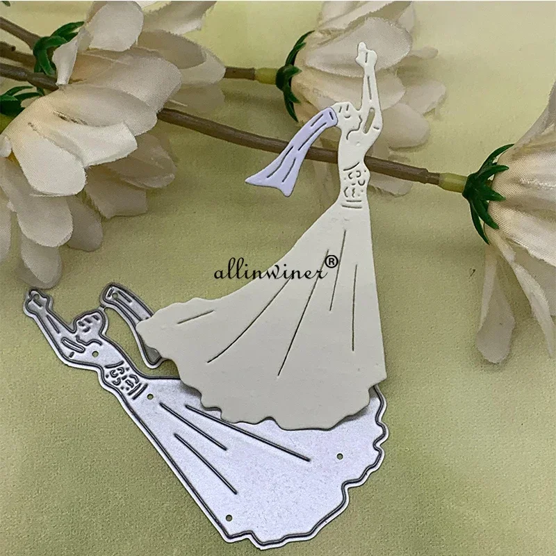 Troquel de corte de metal DIY con diseño de niña bailarina para álbum de recortes, tarjetas de papel con relieve y plantillas de troqueles para manualidades