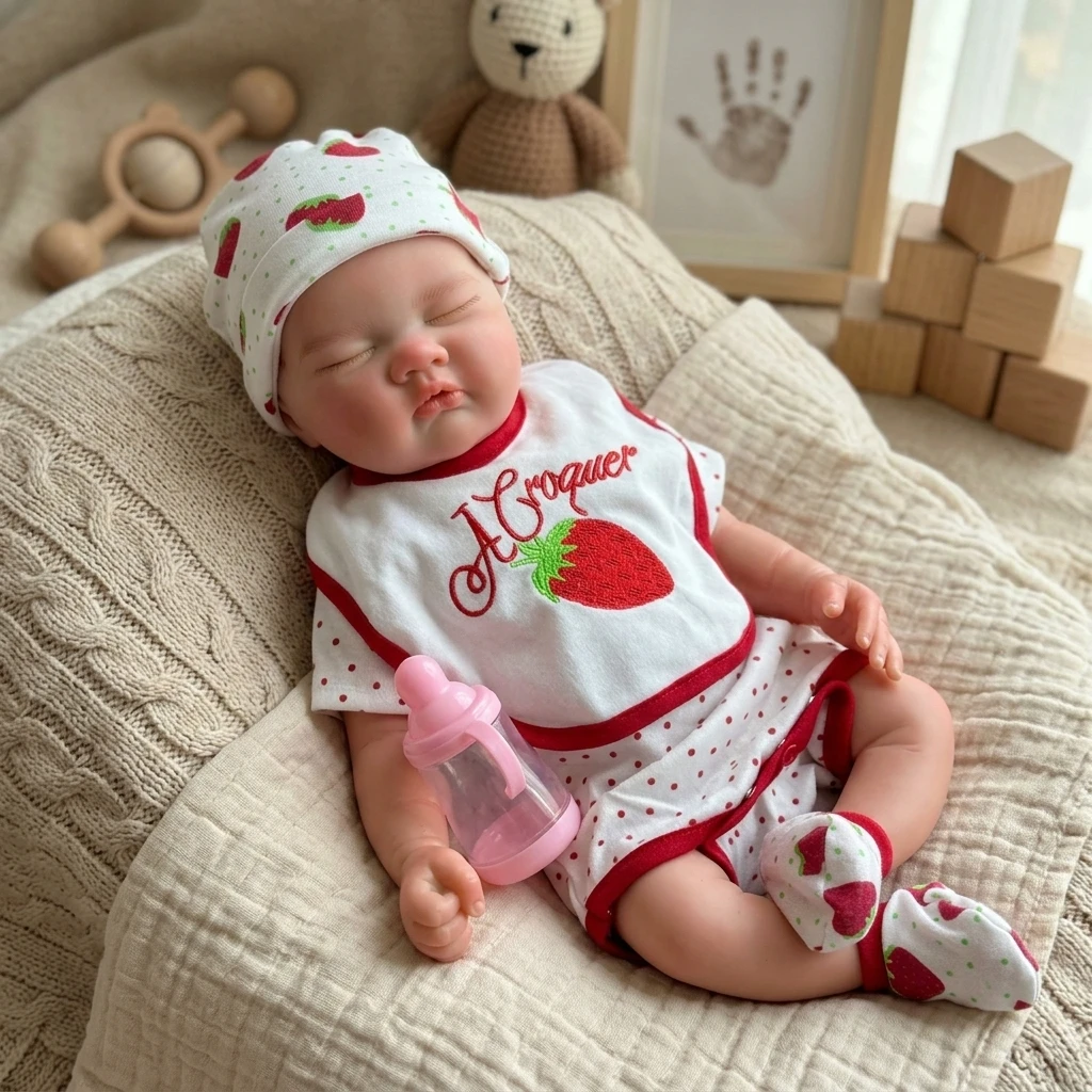 18 Inch Soft Silicone Reborn Baby Doll Handmade Lifelike Newborn Bebe Doll Soft Touch Realistic Doll Perfect For Birthday Gifts