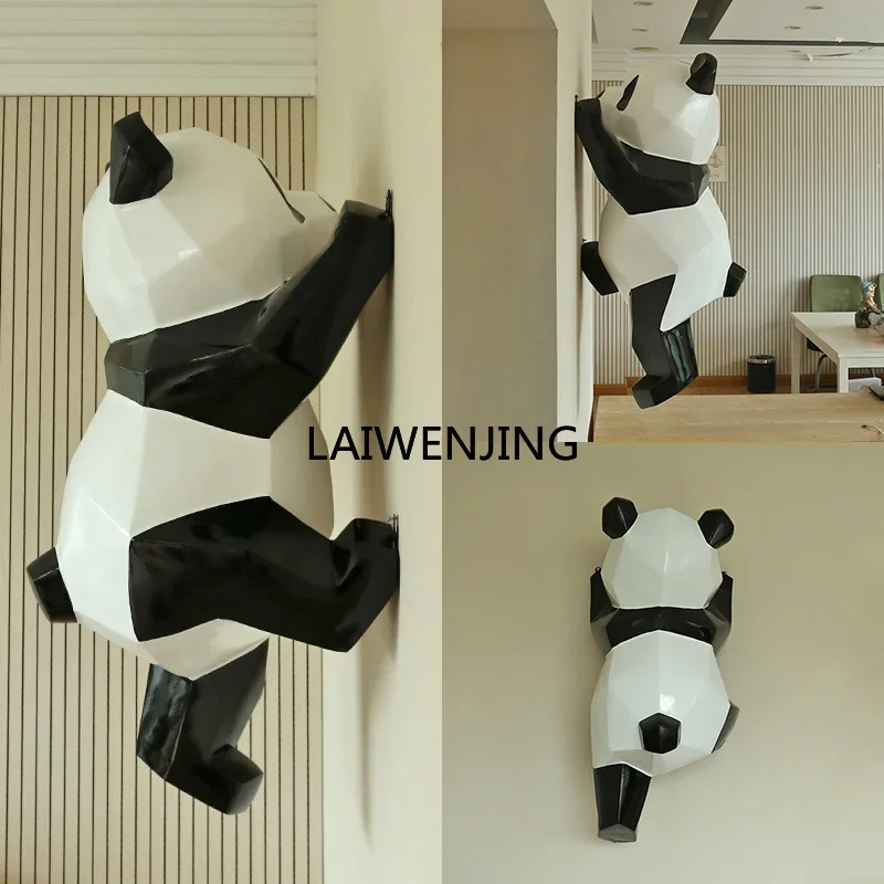 LY FRP 3D Wall Panda Shop Decoration Sculpture Roof Large Pendant Interior