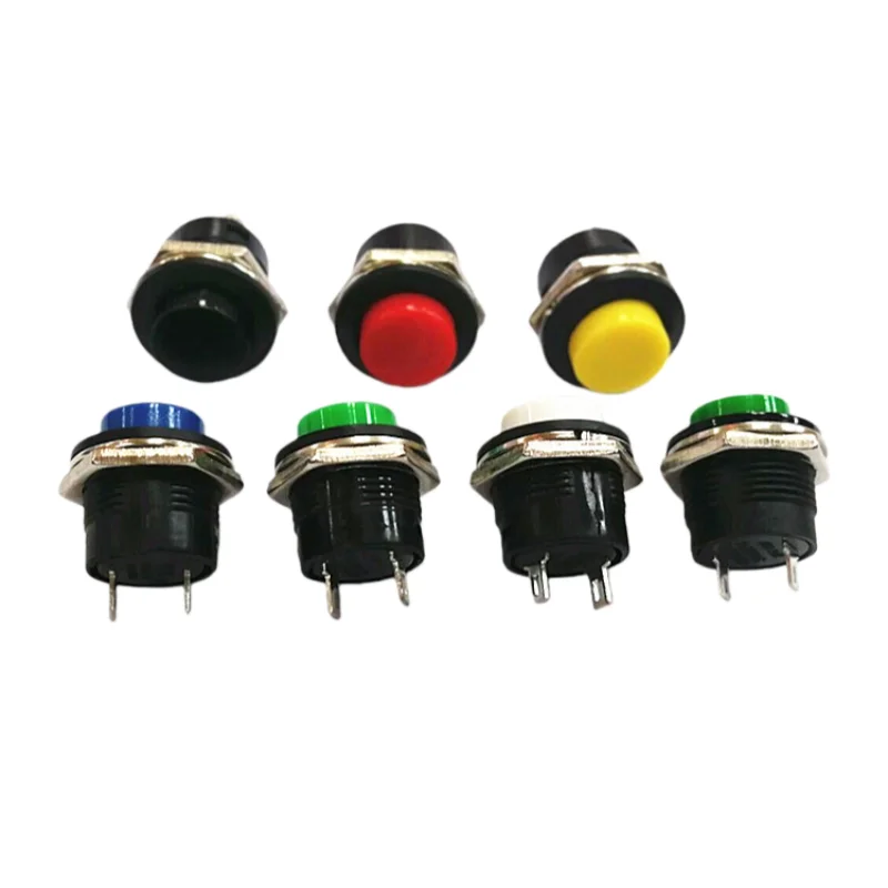 R13-507 series button switch 16MM self resetting button switch circular button jog switch