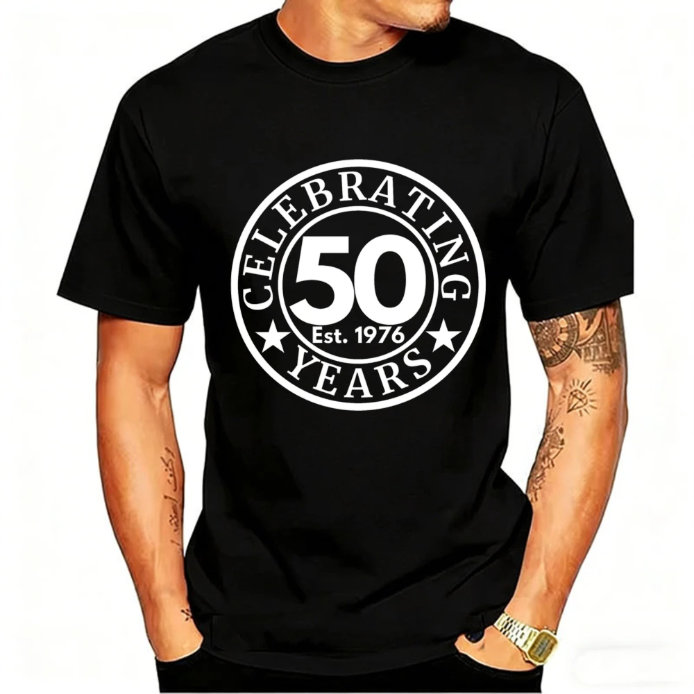 Celebrating 50 Years Old 1976 Birthday Gifts Anniversary Milestone Designed Vintage Classic Fashion Streetwear Short-sleev