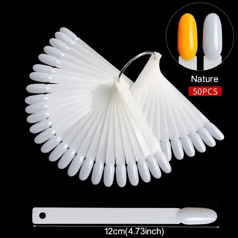 أعواد عرض الأظافر بألوان طبيعية شفافة، مخطط سواتش للأظافر مع حلقة أطراف أظافر صناعية، عرض ممارسة طلاء الأظافر لفن الأظافر #4