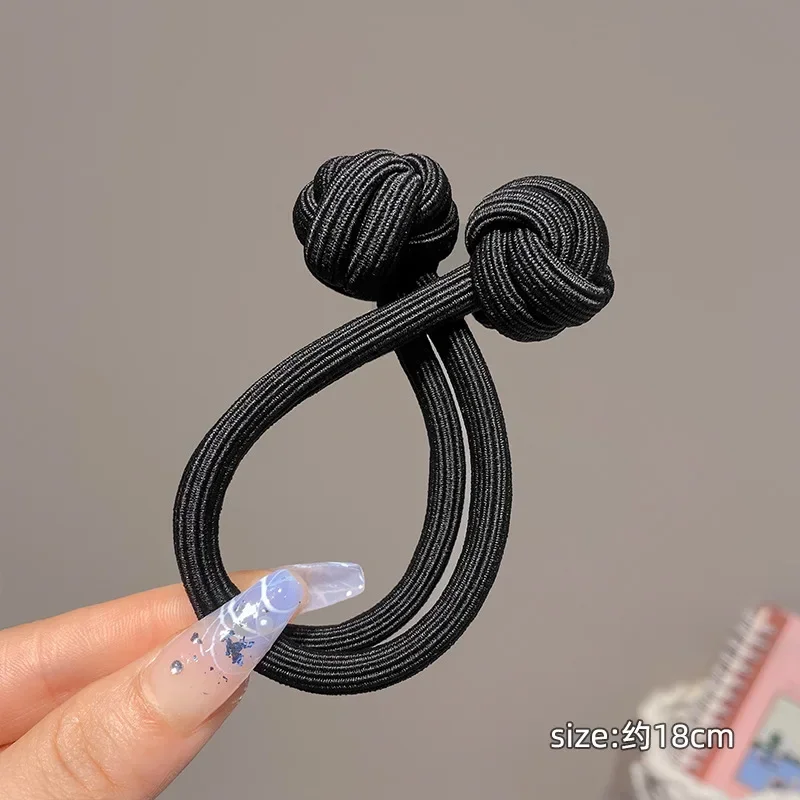 Chinese Knot Hair Braids Rubber Bands Women Girls Hair Tie Hair Rope Hairband High Elastic Double Head Headband Styling Headwear