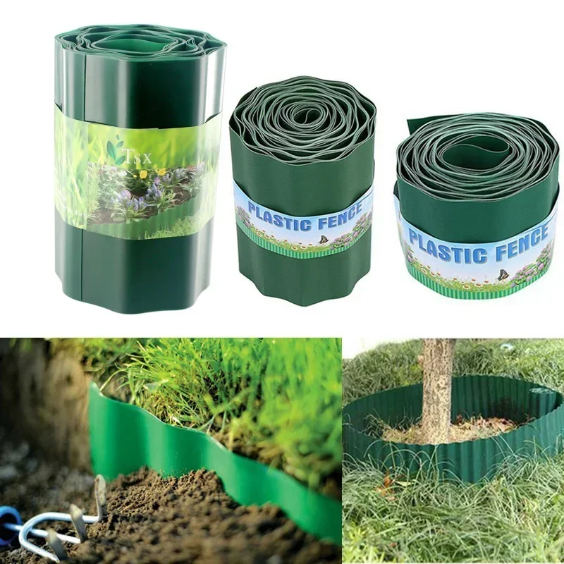 

9M PP Plastic Garden Grass Lawn Edge Border Fence Path Flexible Lawn Edging Border Garden Ground Fence