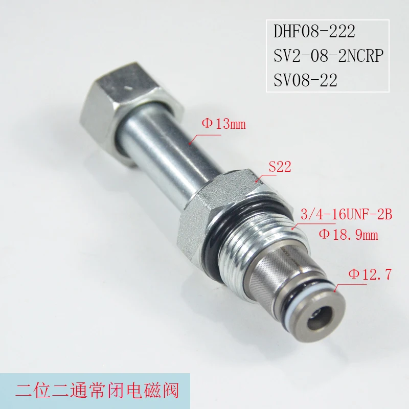 Screw-in 2/2 Way Solenoid Valve, Normally Closed - Pressure Relief/Holding DHF08-222 | Hydraulic System