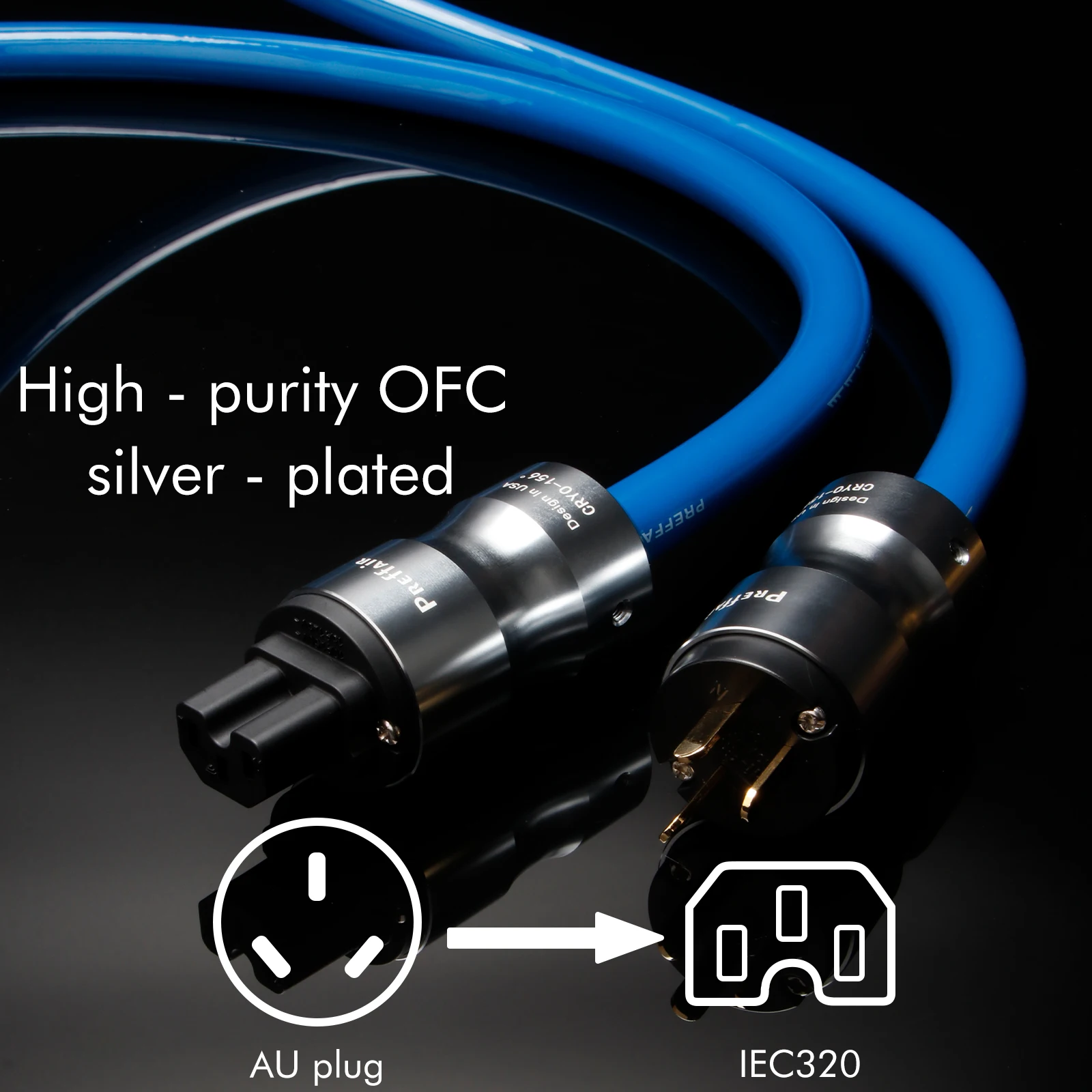 Audiophile Power Cable EMC Shield AC Power Cord Silver Plated US/EU Power Cord Cable HIFI EU Version Schuko Power Cable