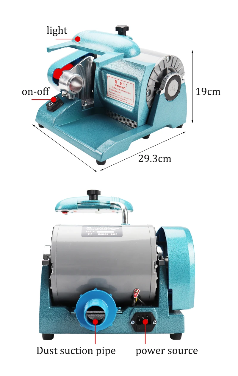 Dental High Speed Grinding Cutting Machine, 2800rpm Dental Polishing Lathe Motor Machine for Dental Lab Dental tools