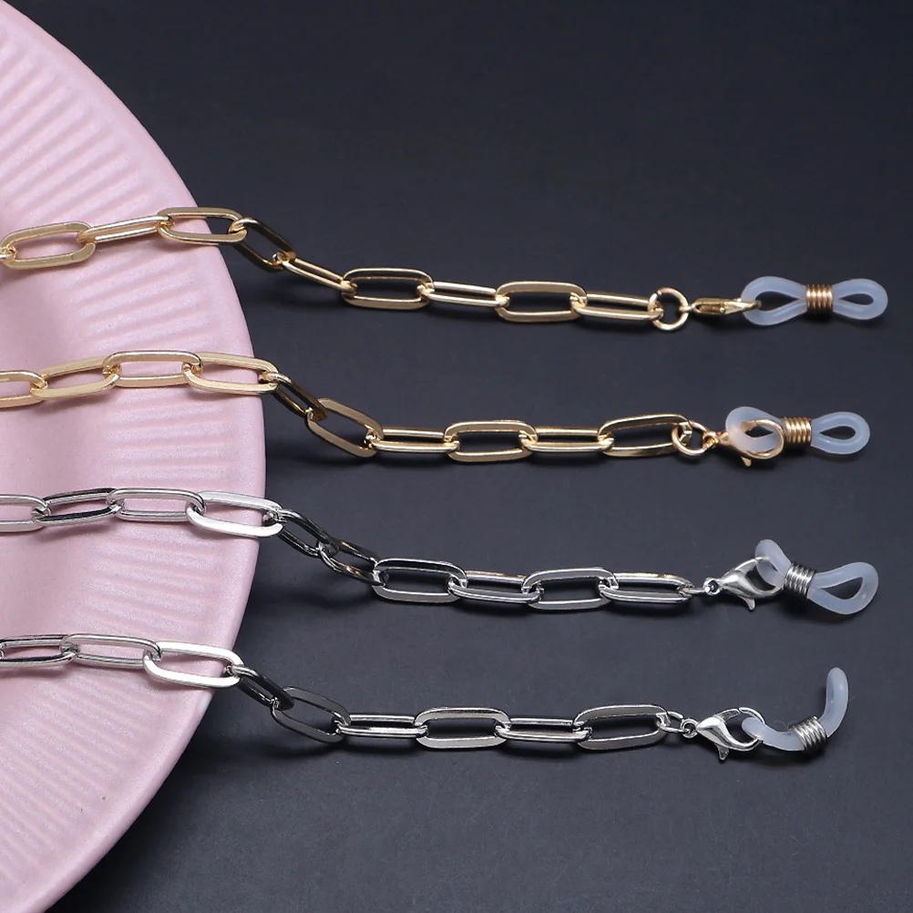 

Gold Mask Lanyard Durable Anti-Fall Face Cover Holder Chain For Outdoor Indoor Use Eyeglass Chains Set Metal Mask Hanging Strap