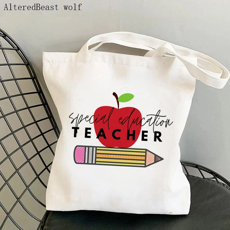 

Teacher supplies Shopper bag Special Education Special Ed Teacher Bag Canvas Shopper Bag girl handbag Shoulder Lady gift Bag