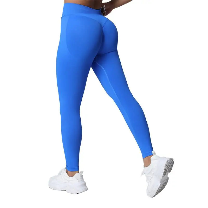 Leggings de sport sans couture pour femmes, pantalons de Yoga, taille haute, vêtements de gymnastique, Fitness, vêtements d'entraînement, collants froissés