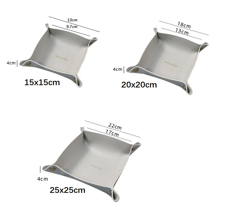 Nordic Stil Leder Ablage Desktop-Organizer Für Schlüssel Schmuck Kosmetische Lagerung Box Klapp Organizer Hause Dekoration – Detail 4