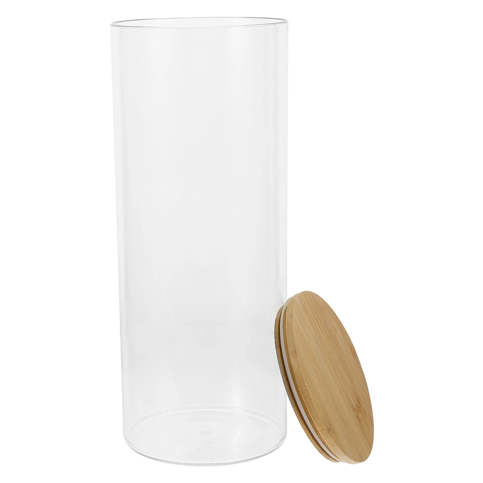 

Sealed Jar Pasta Containers Canisters with Airtight Lids Bamboo Noodle Storage Pantry Organizer