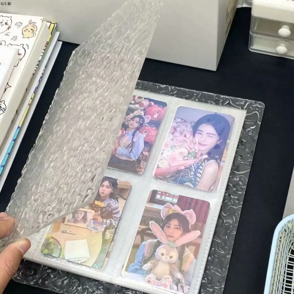 High Quality A5/A8 Photocards Holder Water Ripple Transparent Idol Card Collection Binder Loose Leaf Design Storage Booklet