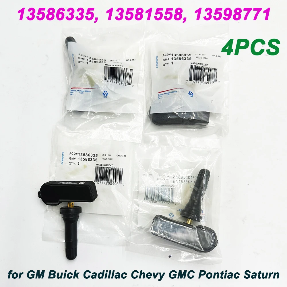 

4pcs For 2018 GM Chevy Cadillac Buick GMC Pontiac 13586335 20923680 13598771 22853741 25920615 Tire Pressure Sensor 315MHz TPMS