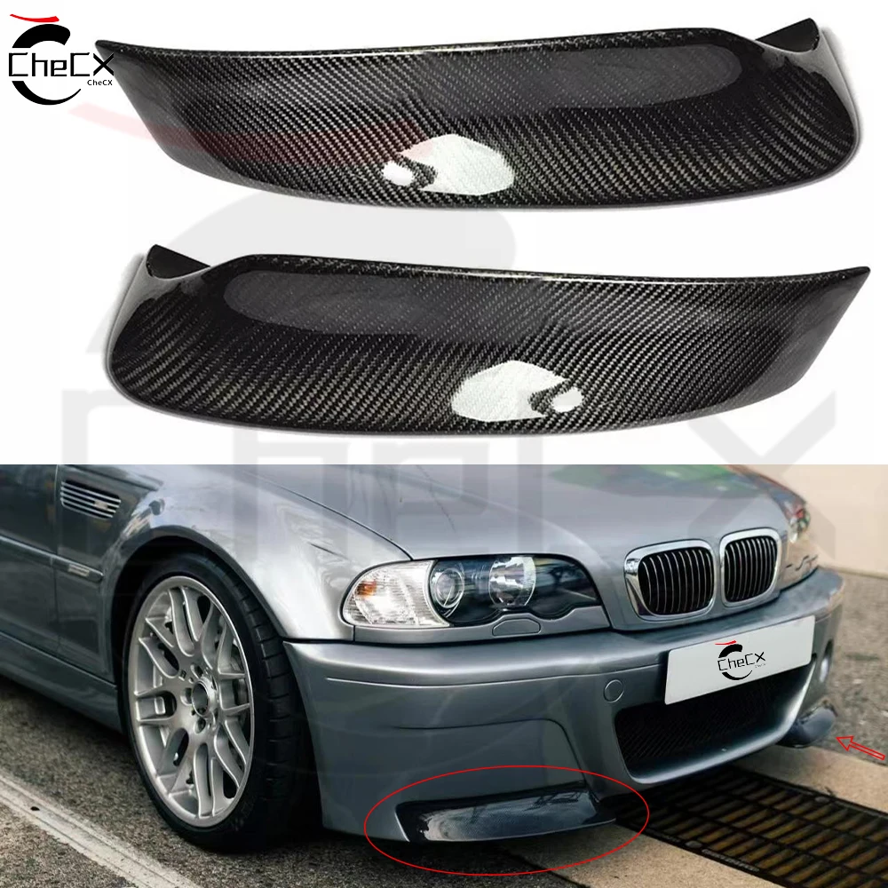 

A Pair Car Front Bumper Splitters Diffuser Spoiler Splitter Lip Guard Lip For BMW E46 1999-2006 2001 M3 Carbon Fiber CSL Style