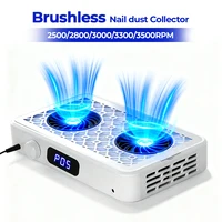 Aspiradora Turbo profesional, recolector de polvo de uñas sin escobillas, Extractor de polvo de uñas de succión fuerte de dos manos con ventiladores dobles