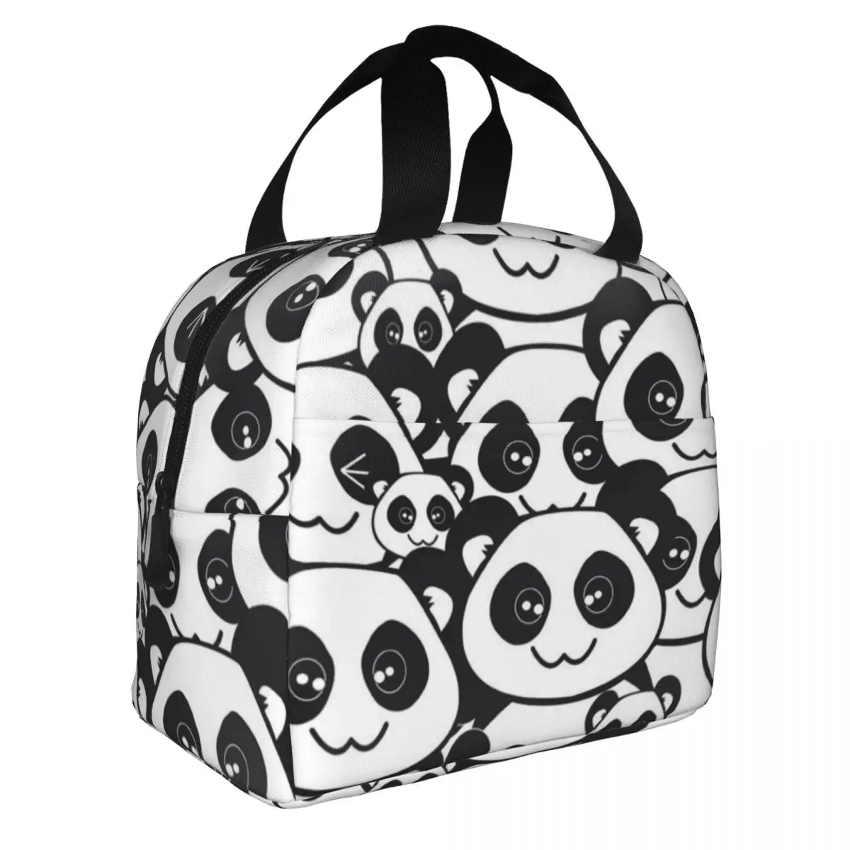 Fresh Cooler Bags Waterproof Oxford Cloth Portable Thermal Lunch Bags For Women Panda Pattern Print Convenient Lunch Food Bags