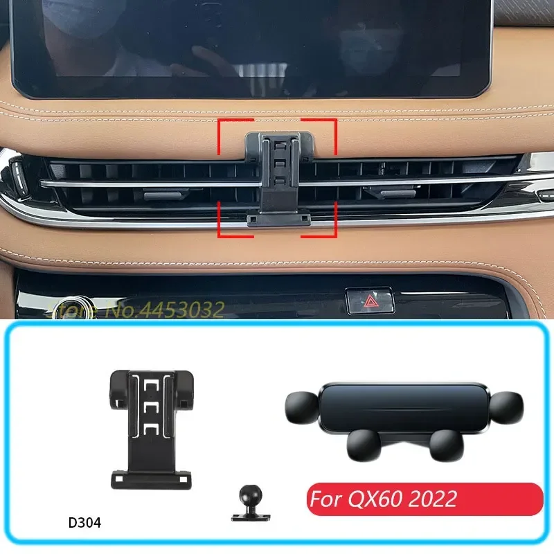 Гравитационный держатель телефона для Infiniti QX60 2022 2024 2023, автомобильная подставка для воздуховыпускного отверстия, горизонтальный GPS-кронштейн с базовыми аксессуарами