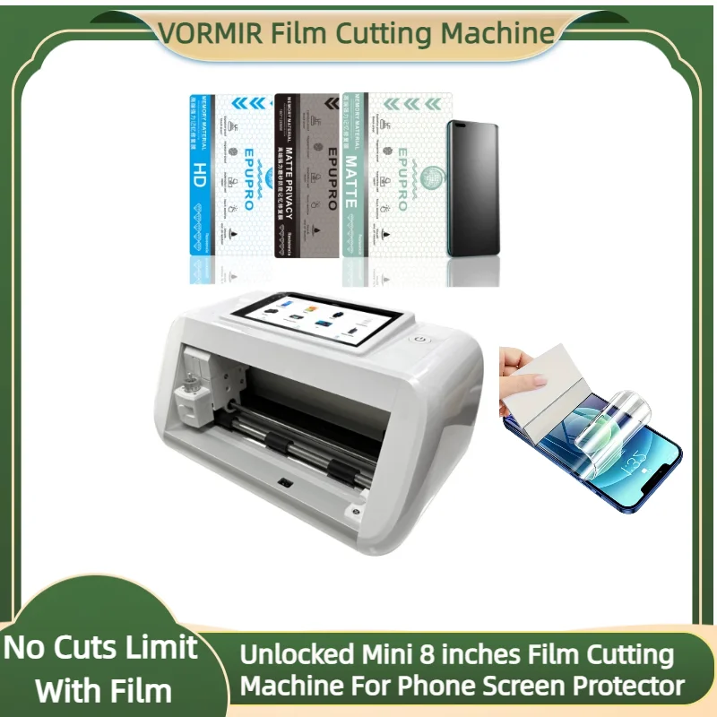 

Unlocked 8 inches Mini Mobile Screen Protector Hydrogel Film Cutting Plotter Phone Skin Smart Watch Cutter Machine No Cuts Limit