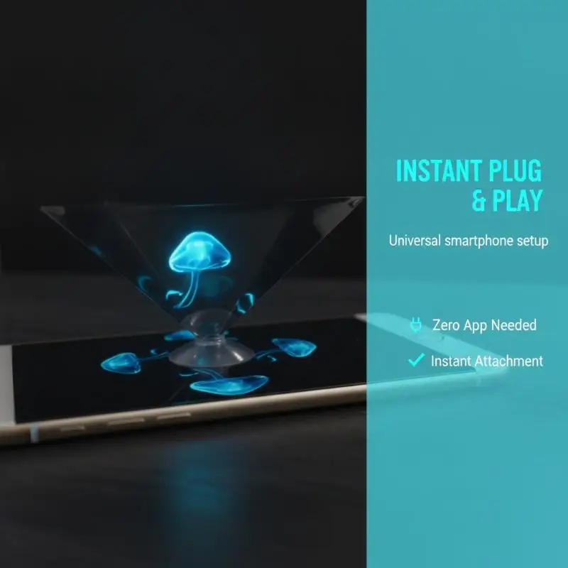 Universal Hologram Display Stand 1 Set Sturdy 3D Projection Bracket Compatible with All Smartphones Projector Art Exhibition