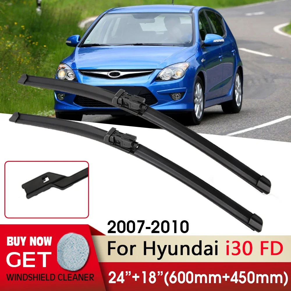 

Car Wiper Front Wiper Blade 24"+18" For Hyundai i30 FD 2007-2010 Fit Push Button Arm Front Windscreen Wipers Auto Accessories