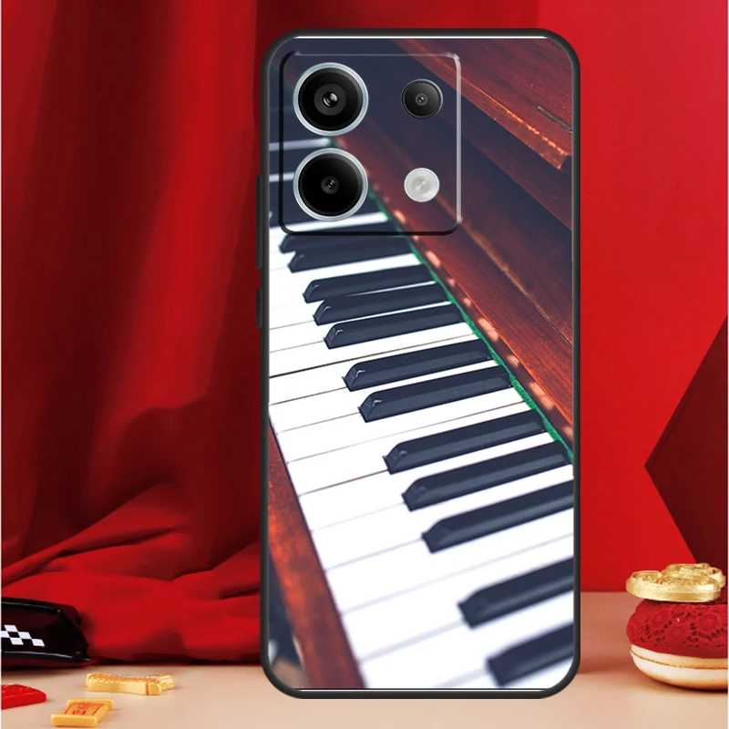 피아노 키 Xiaomi Redmi Note 13 Pro 12 10 9 8 11 Pro 12S 11S 10S 9S 10A 9C 10C 12C 13C 용 뮤지컬 전화 케이스