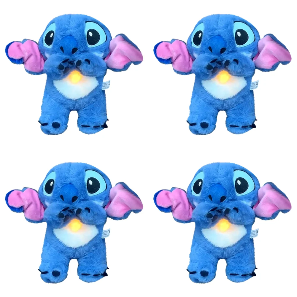 Kawaii Stitch peluche bambola Baby Sleeping Companion Sound lenitivo Musical Kawaii con Air Bag e bambola leggera giocattoli per la respirazione