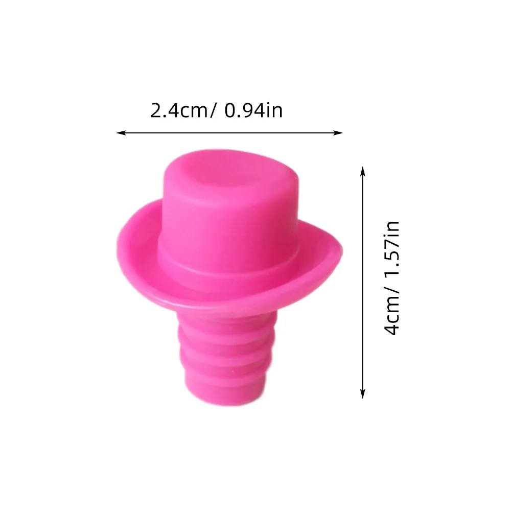 5Pcs Premium Silicone Bottle Stopper Wine Closure Set Hat Style Airtight Seal Preserves Flavor Prevents Oxidation for All Bottle
