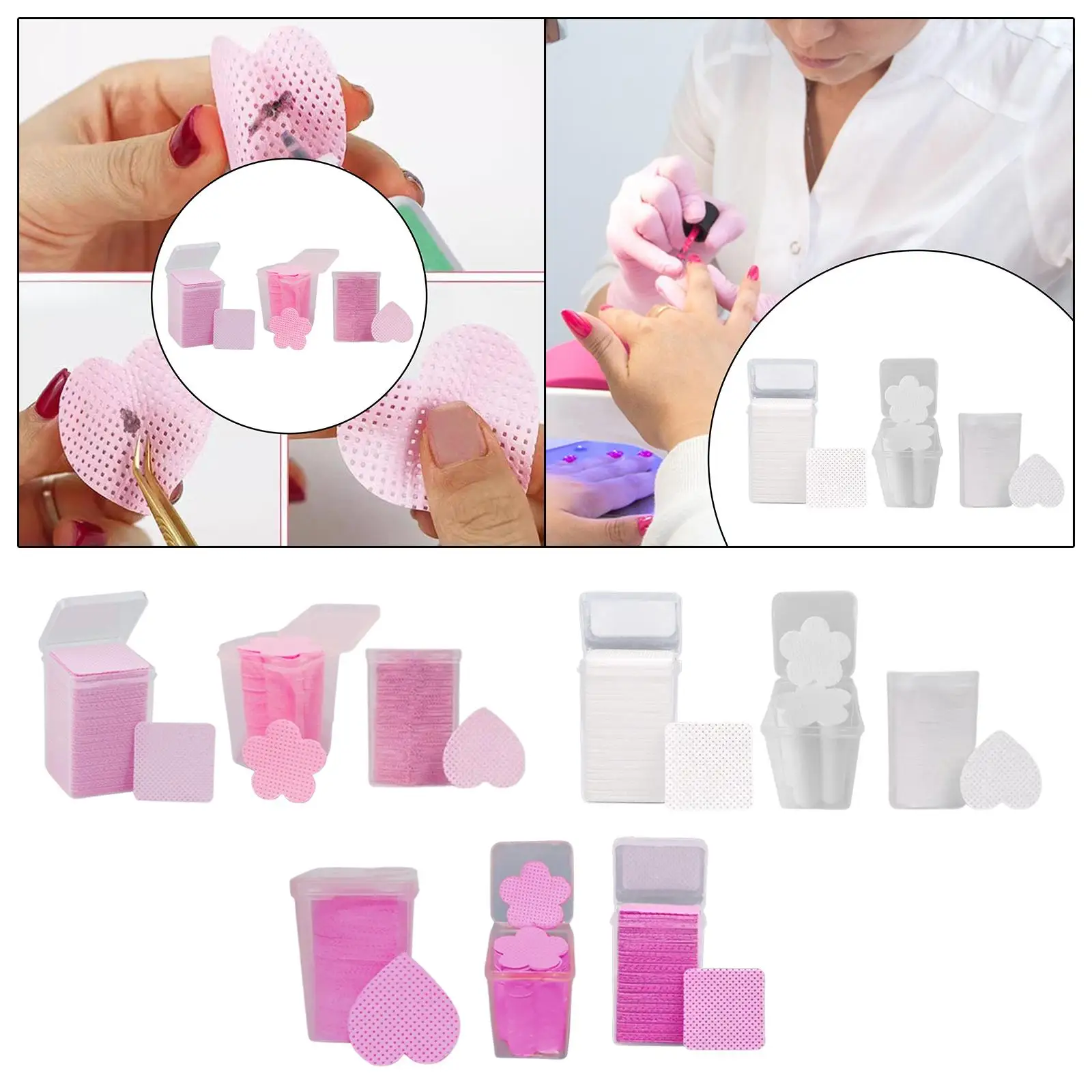 

600x Nail Pads, Nail Cleaning Supplies, Portable ,Non Woven Fabric Polish Remover Pads, for DIY Beauty Projects