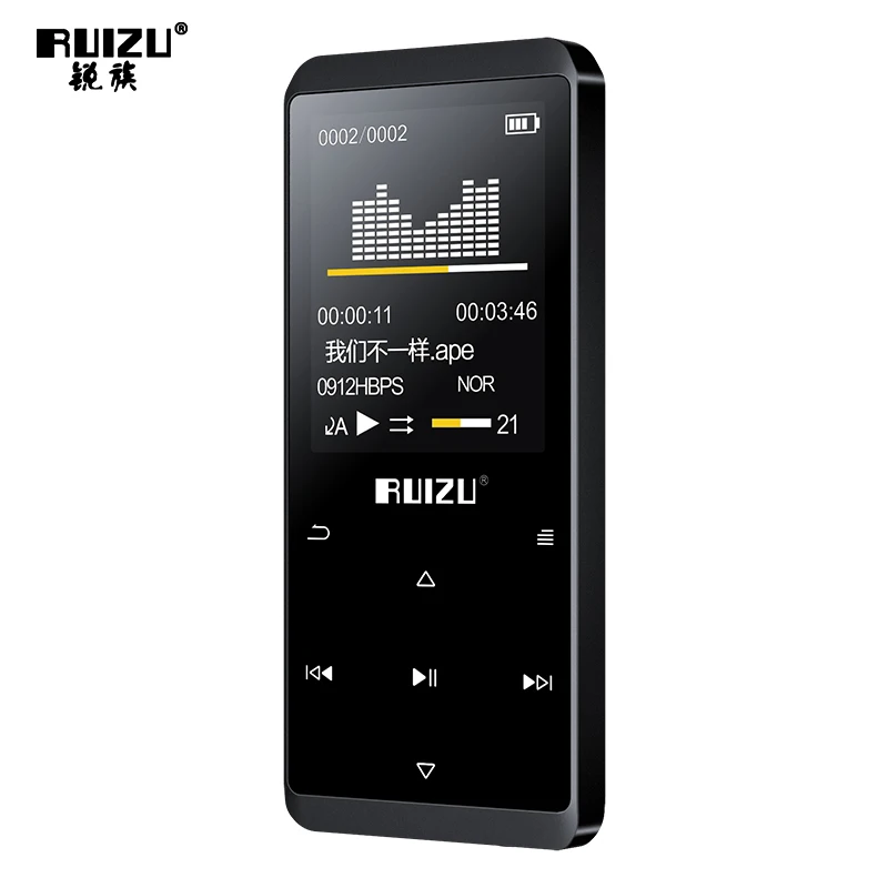 RUIZU D02 HiFi MP3 Music Player 8GB Portable Sport Walkman with 1.8 Inch Screen Support FM Radio E-Book Clock Recorder MP4