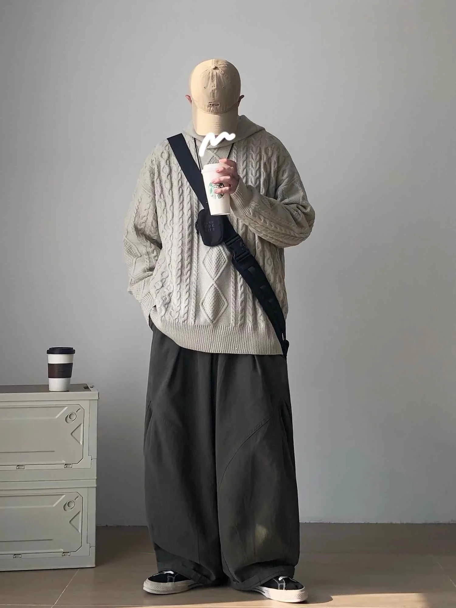 

Autumn Winter New Sle Japanese Retro Twisted Hat Knitted Sweater Men Women Casual Loose Lazy Sle Coat Trendy