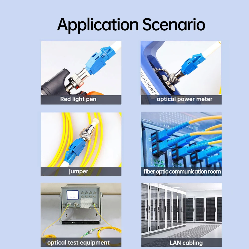 Natalink FC UPC Male to LC UPC Female Fiber Adapter Hybrid Optical Cable Connector Single Mode for FTTH Visual Fault Locator Red