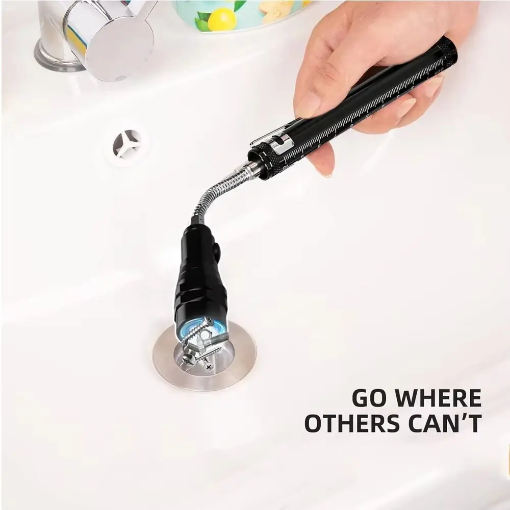 360 Degree Rotation Magnetic LED Work Light Flexible Design Long Goose Neck Telescopic Flashlight Telescoping Extensible