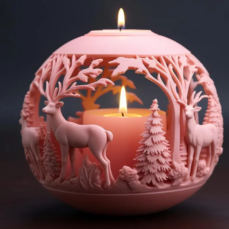 Weihnachten Ball Aromatherapie Kerze Seife Form Rose Blume Kuchen Dekoration Duft Kerze Form Seife Form Handwerk Backen Werkzeuge