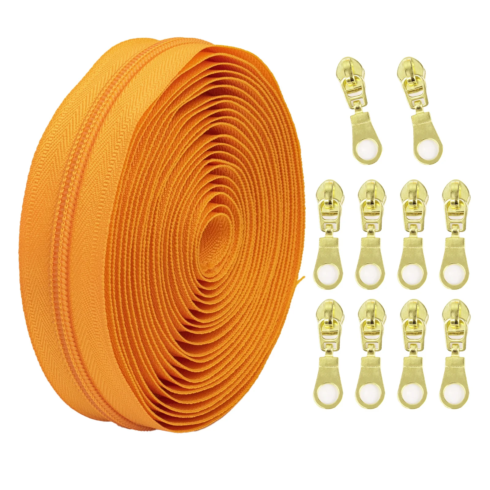 1 set = 4,5 meter rits + 10 ritskoppen, veel kleuren om uit te kiezen, thuis naaien DIY vervangende rits
